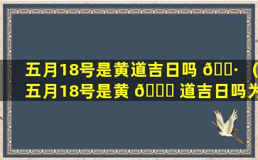 五月18号是黄道吉日吗 🕷 （五月18号是黄 🐝 道吉日吗为什么）